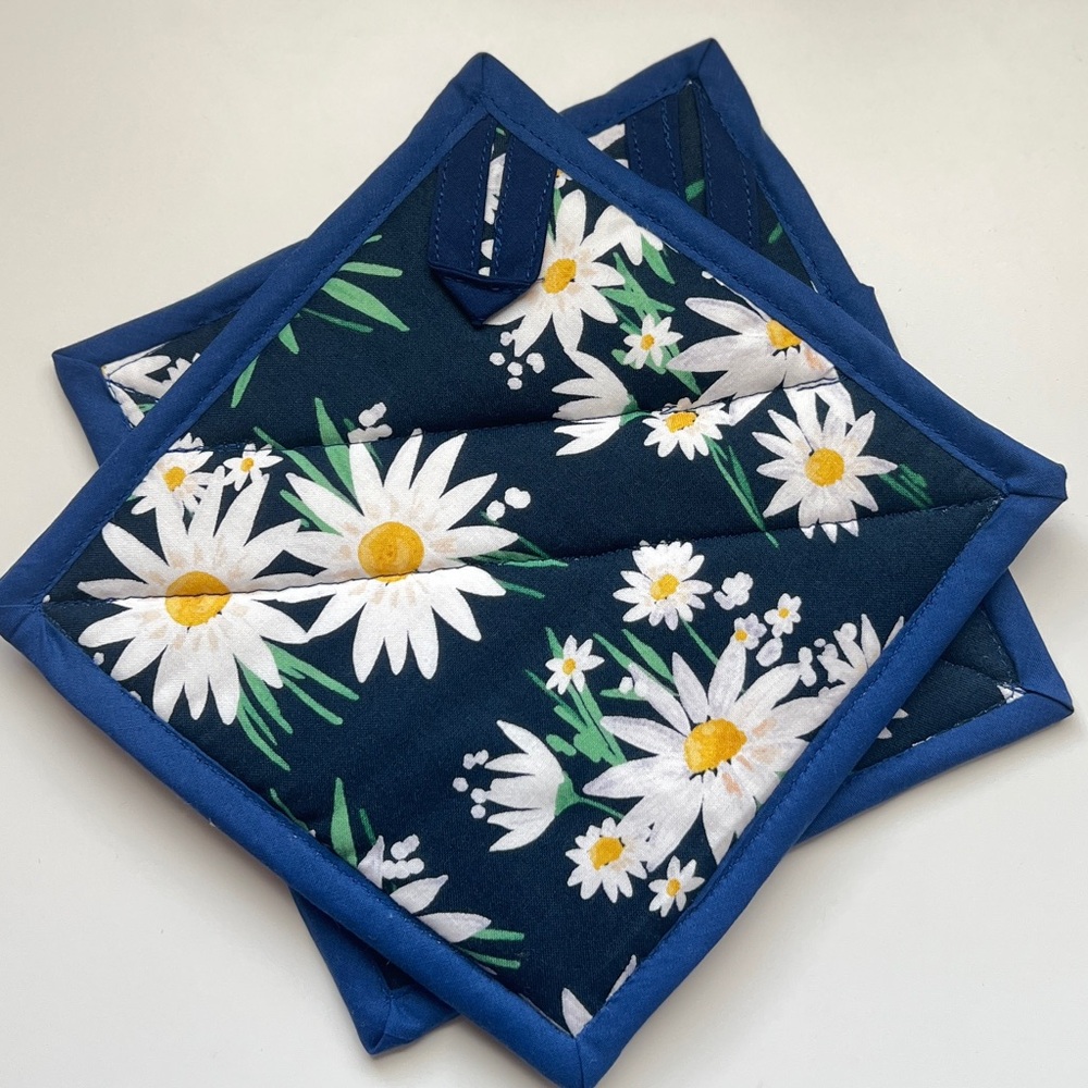Daisy Floral Print Handmade Pot Holders